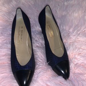 BRUNO MAGLI BLUE BLACK HEELS